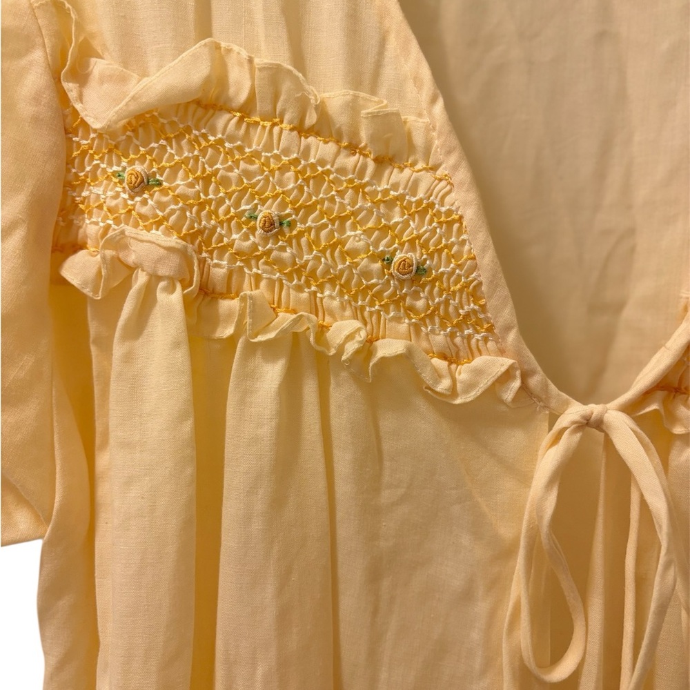 Hand Made Elegant soft Orange Coquette Robe with Delicate Embroidery